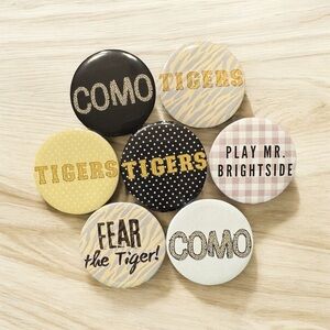 MIZZOU University of Missouri Set of COMO and TIGERS GameDay Buttons Football